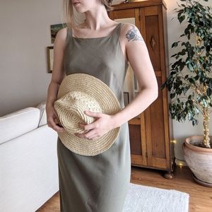 Vintage 90s linen blend bias maxi dress